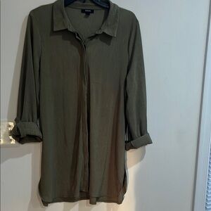 Alfani Olive Textured  shirt women size XL. I-2